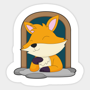 Fox in a Window Sticker